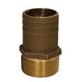 Groco GROCO 1-1/4" NPT x 1-1/2" Bronze Full Flow Pipe to Hose Straight Fitti FF-1250